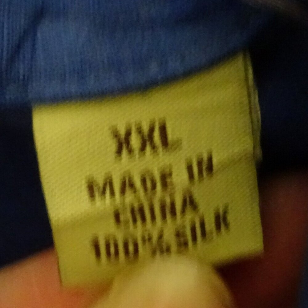 Tommy Bahama 100% Silk XXL Blue Aloha Short Sleeve EUC - Picture 2 of 6